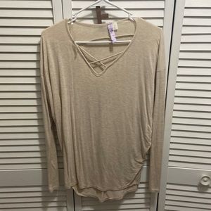 Tan king sleeve shirt- Size XS